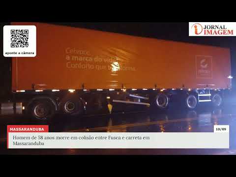 Homem de 58 anos morre em colisão entre Fusca e carreta em Massaranduba