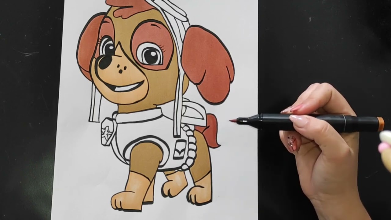 paw patrol stella coloring page - coloriage stella de pat patrouille