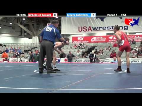 Nicholas O`Donnell vs. Tanner Rohweder at 2013 Junior Nationals - FILA - FS