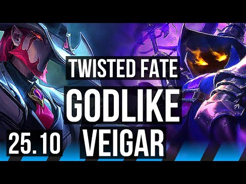 TWISTED FATE vs VEIGAR (MID) | Godlike | NA Grandmaster | 25.10