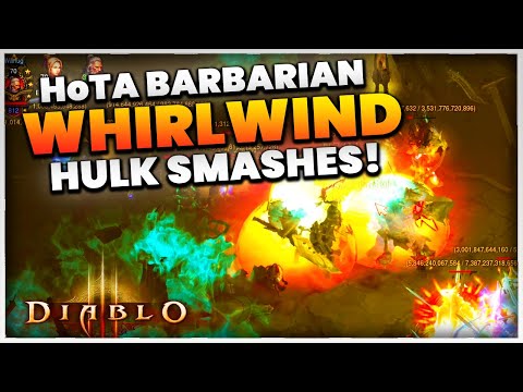 Diablo 3 HoTA Barbarian WHIRLWIND Season 27 PTR! (HULK SMASH)