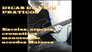 Dicas de como usar arpejos, escalas em acordes menores, maiores e maiores com stima
