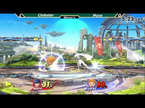 Smash 4 SloBroke 2/18 - Clobster (Marth) Vs. Myce (Lucas) - Winners Side