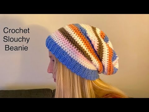 Crochet Slouchy Beanie / Crochet for Beginners / Easy Crochet Tutorial
