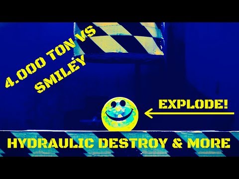 Hydraulic Press 4000 ton vs Smiley #hydraulicpress #destroy #4000ton