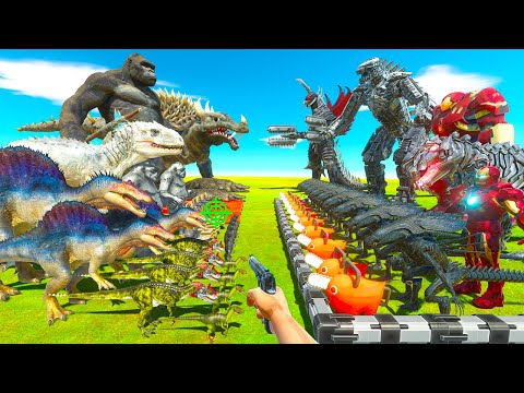 Kaiju Monsters Fights | Mecha Monsters vs King Kong & Dinosaurs - Animal Revolt Battle Simulator