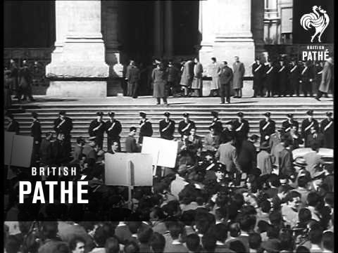 Italian Students Protest About School System (1958)