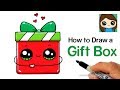 How to Draw a Gift Box Present Easy | Christmas Holiday