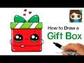 How To Draw A Gift Box Present Easy Christmas Holiday