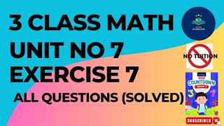 Class 3 Math Chapter 7 Data Handling Complete Solved | Math Class 3 new Course Unit 7 Solved