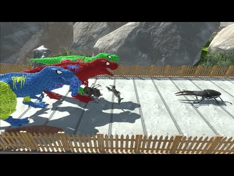DEATH RUN OCEAN VS ICE T-REX VS DARK SPINOSAURUS - ARBS4