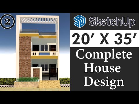20 X 35 House Design in Sketchup for Beginners || Tutorial in Hindi