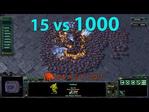 StarCraft 2: 15 Hellbats vs 1000 Drones!