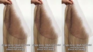lovebeautywig | Hony Blonde Single Donor 20inch 13×6HD Lace Frontal Human Hair#hdlacefrontal