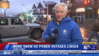 Power outages linger at more snow comes to Sevier County