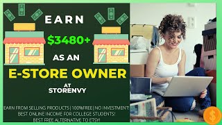 Earn $3480 from storenvy by selling products online|Best free alternative to Etsy|online money goals