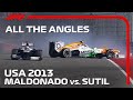 Maldonado Clashes With Sutil! | All The Angles | 2013 United States Grand Prix