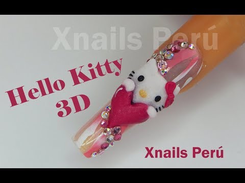 Uñas Acrílicas💅 3D Hello Kitty ❤Nails Cartoon / Xnails Peru