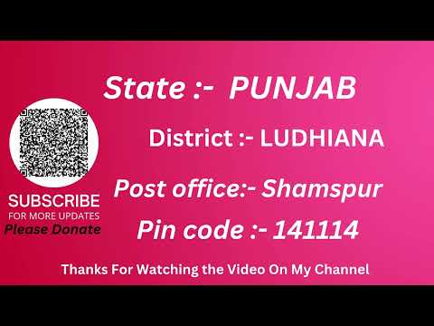 Punjab Ludhiana Shamspur Ka pin code 141114 / Ludhiana Shamspur ka post office