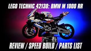 YouTube thumbnail: LEGO 42130: BMW M 1000 RR: In-depth Review, Speed Build & Parts List