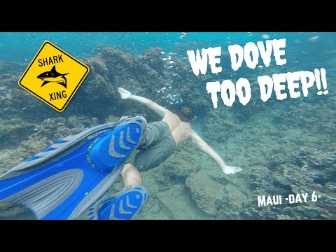 WE DOVE TOO DEEP IN MAUI SHARK INFESTED WATER! (SCARY!)