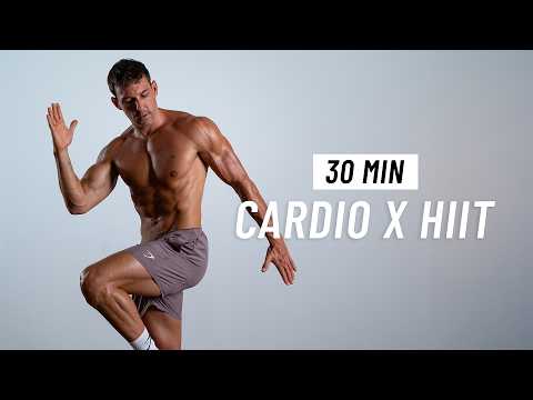 30 Min Fat Burning Cardio HIIT Workout at Home (No Equipment, No Repeat)