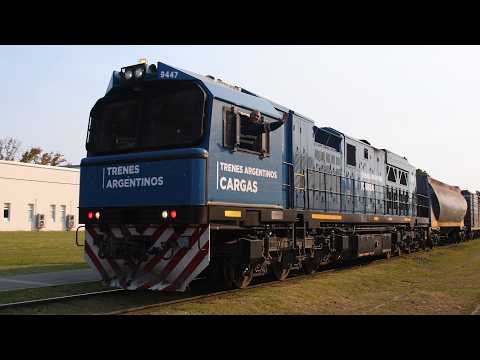 [4K] Tren cargado de Trenes Argentinos Cargas con la CRRC CDD-5A1 9447 pasando por Marcos Juárez!!!!