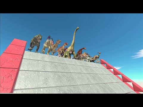 Dinosaur speed race. Giant slide course! | Animal Revolt Battle Simulator