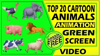 green screen cartoon animals  cartoon animals gree