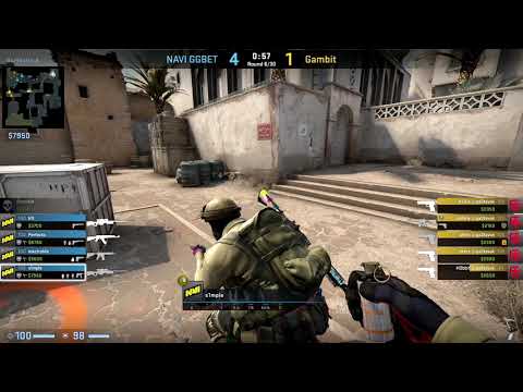 CSGO POV Navi S1MPLE vs. Gambit on Dust2 - 23 frags