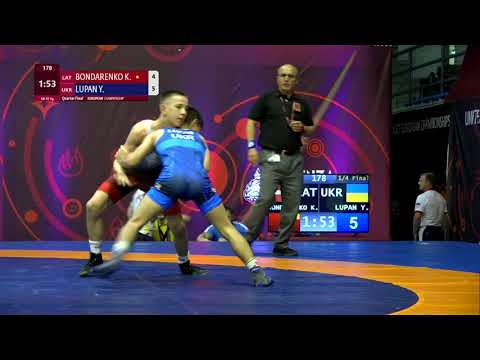 1/4 GR - 45 kg: K. BONDARENKO (LAT) v. Y. LUPAN (UKR)