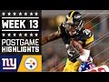 Giants vs. Steelers | NFL Week 13 Game Highlights