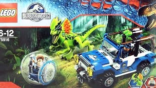 YouTube thumbnail: Lego Jurassic World  Dinosaurs - 75916 Dilophosaurus Ambush Jurassic World Lego Set