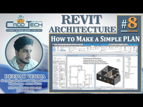 8 | How to make Plan in Revit Architecture | Trim Extend in corner |