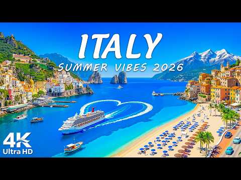 [4K] Italy 🇮🇹 Amalfi Coast & Cinque Terre | Cliff Villages & Crystal Blue Mediterranean