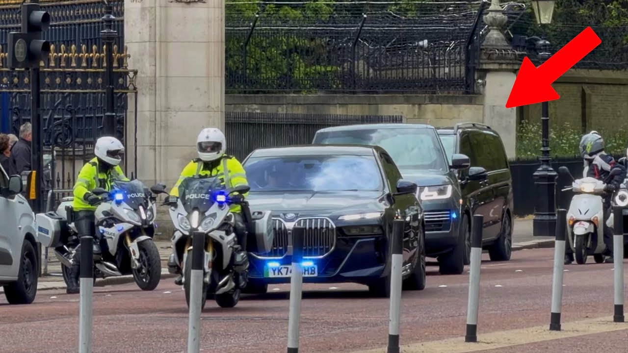 The King & Queen Escorted by Special Escort Group Police drive past Buckingham Palace 🇬🇧