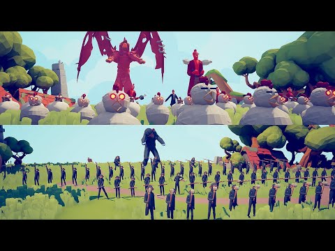 CHICKEN MAN ARMY vs KING KONG ARMY | TABS Totally Accurate Battle Simulator
