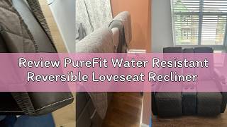 Review PureFit Water Resistant Reversible Loveseat Recliner Couch Cover for Double with Console – No