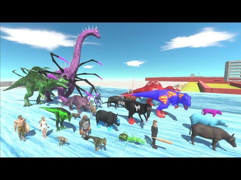 Escape from BRACHIOSAURUS & SPINOSAURUS ALIENS - Animal Revolt Battle Simulator
