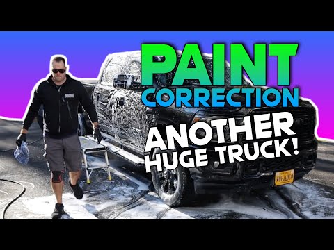 Horrible Swirled Paint On A Huge Black Truck! Full Paint Correction With Phoenix EOD Products!
