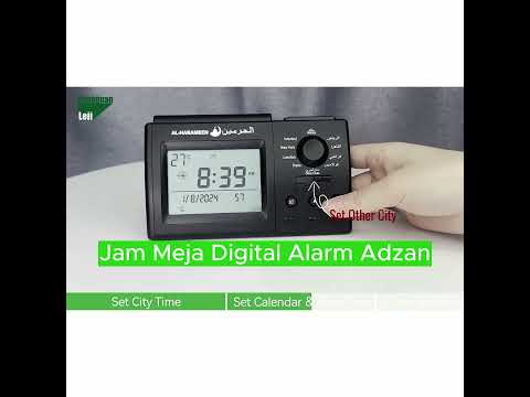 Jam Meja Digital Portable Azan Clock dengan Alarm Dunia