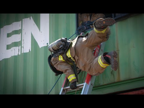 Firefighter Ground Ladder Training | Hook 2 Grab 4 Ladder Firefighter Bailout