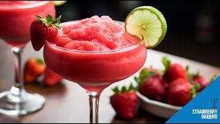 Strawberry Daiquiri Classic &amp; Frozen  - How to make a Strawberry Daiquiri Cocktail Recipe (Popular)