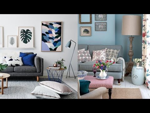 image-What colors go with a blue grey couch?