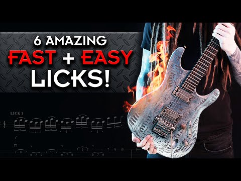 Top 6 BEST + EASY Shred Licks (you must know!) | guitar lesson + tabs