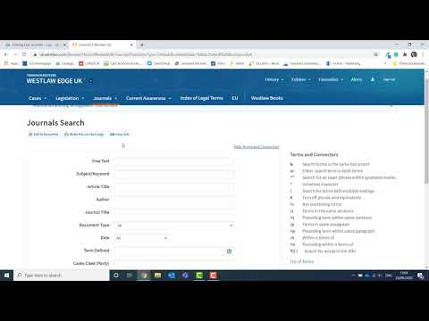 Article Searching In Westlaw