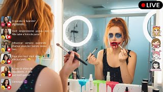LIVE de Makeup DEU MUITO ERRADO: Colei as Mãos e Quebrei um Espelho Amaldiçoado.
