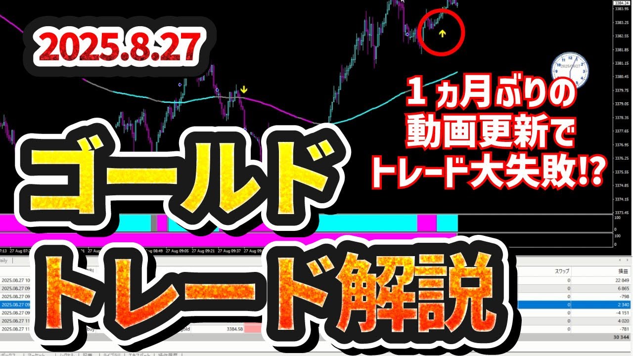 【FX/ゴールド相場解説】たった3回のトレードで2.53%超え！トレンドフォローの秘訣とは？【2025.8.27.】