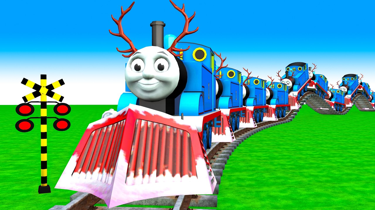 【踏切アニメ】複雑な電車 3 Trains Climbing Pynamid 2026 🚦 Fumikiri 3D Railroad Crossing Animation #1k #1million