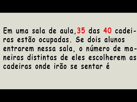 UNIVESP - Em uma sala de aula, 35 das 40 cadeiras estão ocupadas